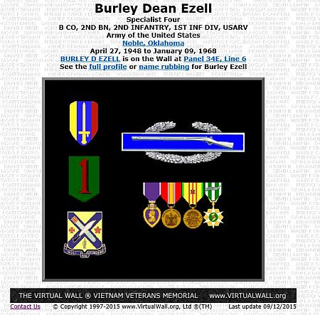 Burley Dean Ezell medals