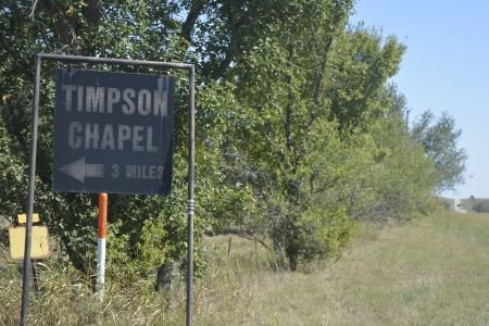 timpson cemetery direction sign