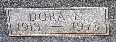 gravestone closeup of dora's info