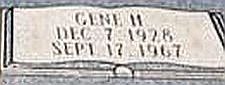 Gene H Nickel name & dates on gravestone