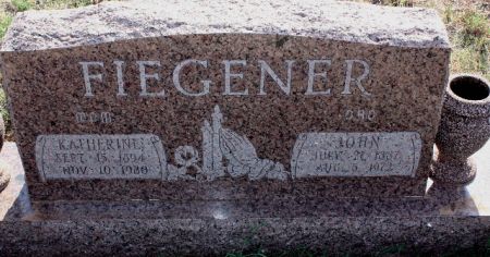 John & Katherine Fiegener gravestone