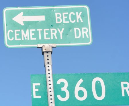 beck cemetery road sign