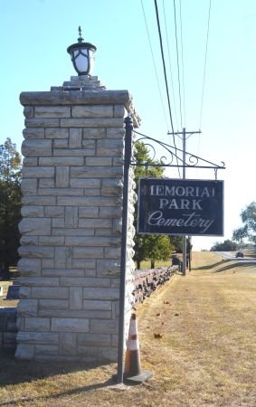 memorial park cemetery sign