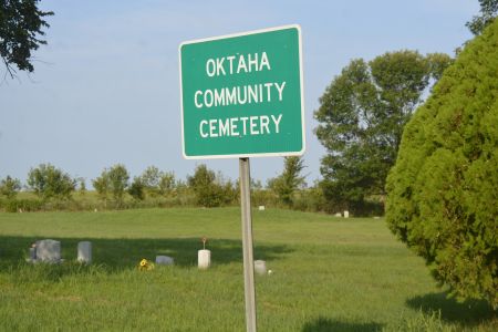 Oktaha cemetery sign