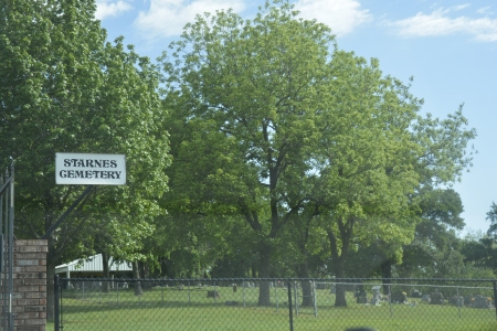 starnes cemetery entrance sign