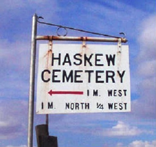 Sign to Haskew Cemetery, Woodward County, Oklahoma